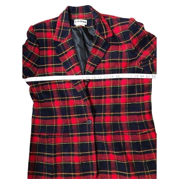 Vintage JOAN LESLIE TARTAN CHRISTMAS PLAID JACKET BLAZER LINED SIZE 16 - Picture 10 of 14